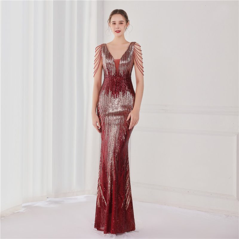 Women’s Formal Sequined Fishtail Party Evening Dress