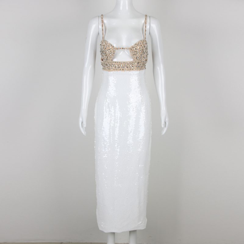 Glamorous Summer Sequin Rhinestone Dress for Parties - Image 4