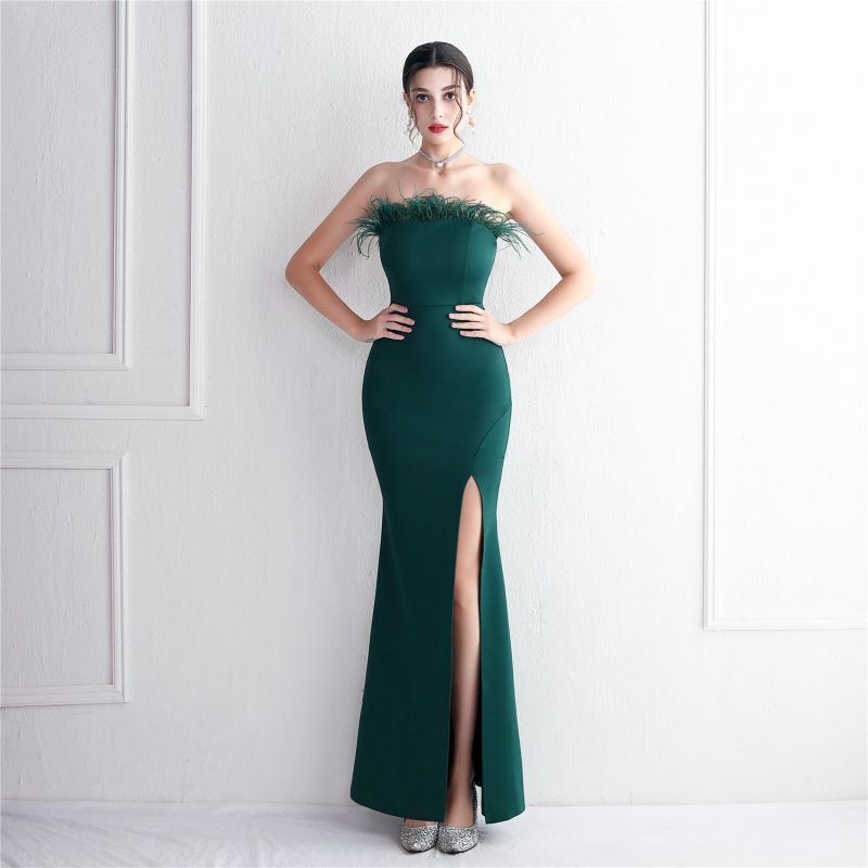 Appreciation Dinner Bridal Tube Top Fishtail Dress - Image 4