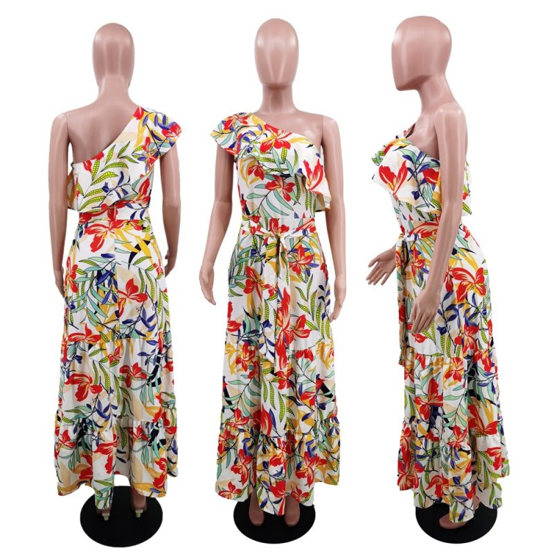 Casual Off Shoulder Solid Color Women Dress - Image 2