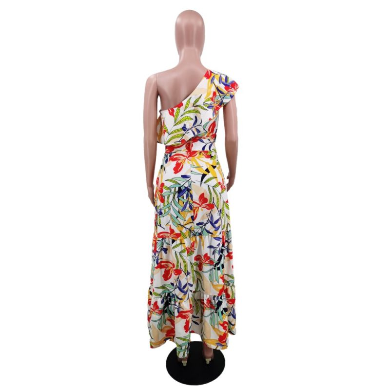 Casual Off Shoulder Solid Color Women Dress - Image 4