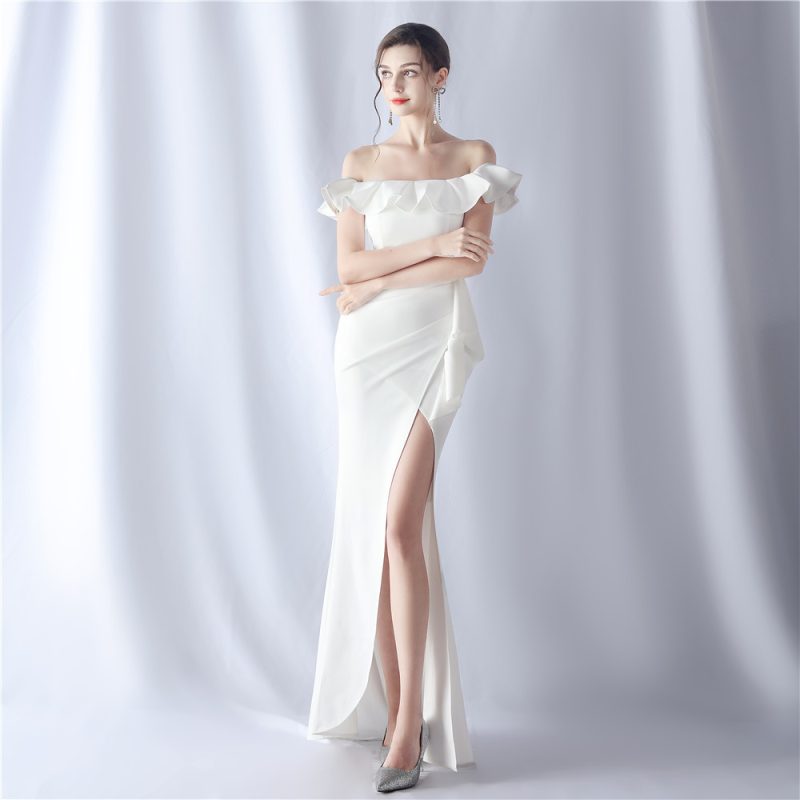 Elegant Satin Strapless Evening Dress for Bridesmaids - Image 3