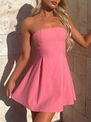 Spring Summer Socialite Waist-Tight Tube Dress