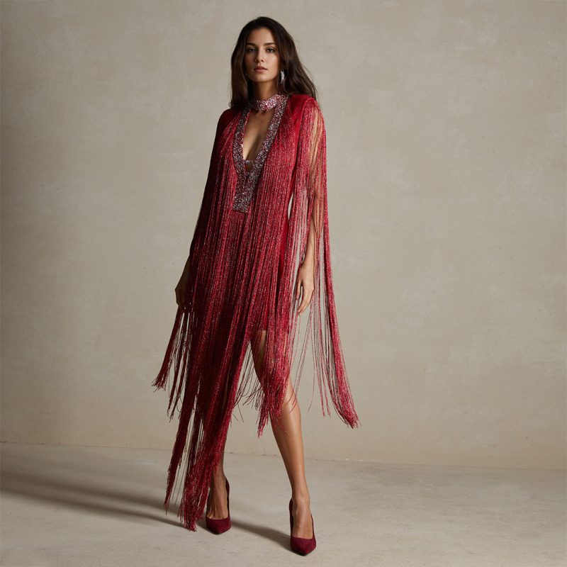 Red Tassel Slim Fit Party Dress - Image 2