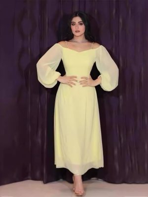 Women’s Autumn Slim Sling Shoulder Sleeve Dress