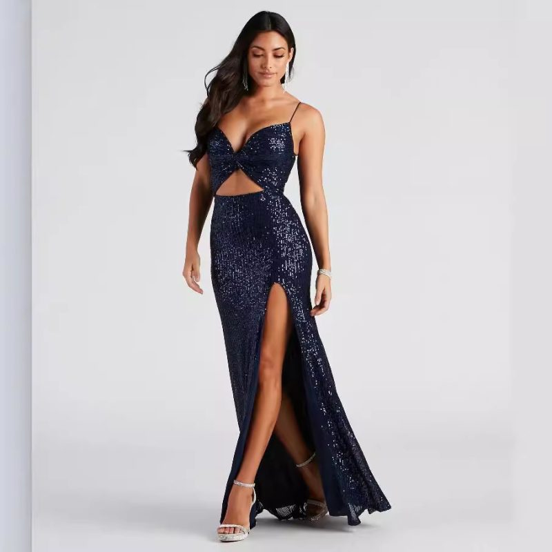 Elegant Beaded Sequin Cocktail Nightclub Club Dress - Image 2