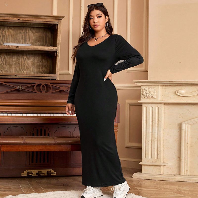 Plus Size Women’s Summer Slim Sheath Dress - Image 3