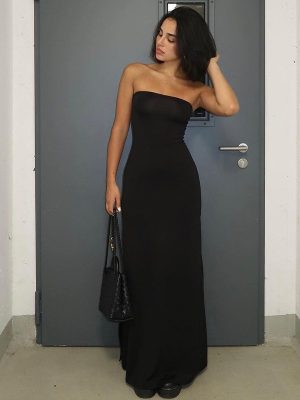 Autumn Winter Off Shoulder Backless Slit Maxi