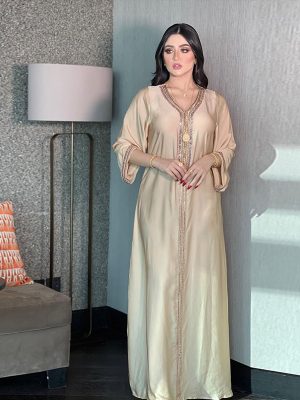 Women’s Plus Size Rhinestone Abaya Maxi Dress