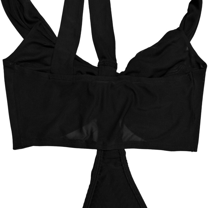 Women’s Bandeau Slim Fit Sheer Mesh Dress - Image 4