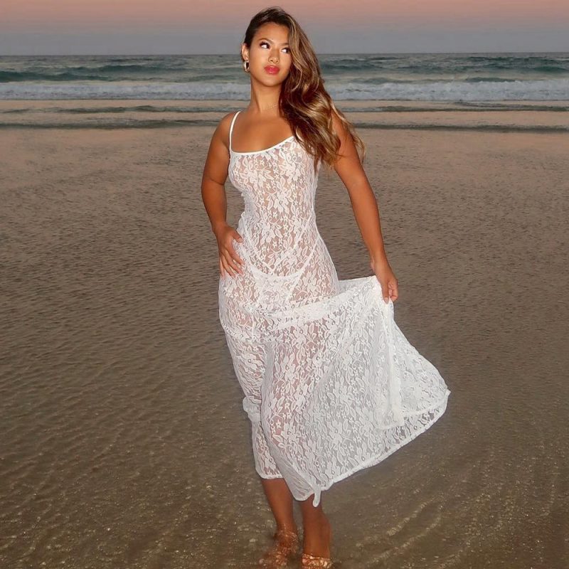 Spring Summer Lace Sling Women Party Dress - Image 4