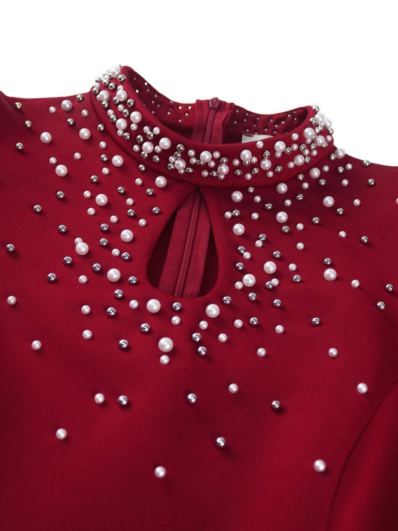 Summer Cutout Beaded High Waist Party Dress - Image 4