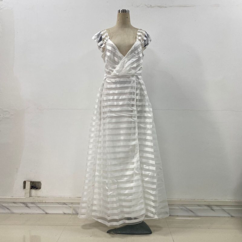 Summer White See Through Deep V Plunge Dress - Image 4