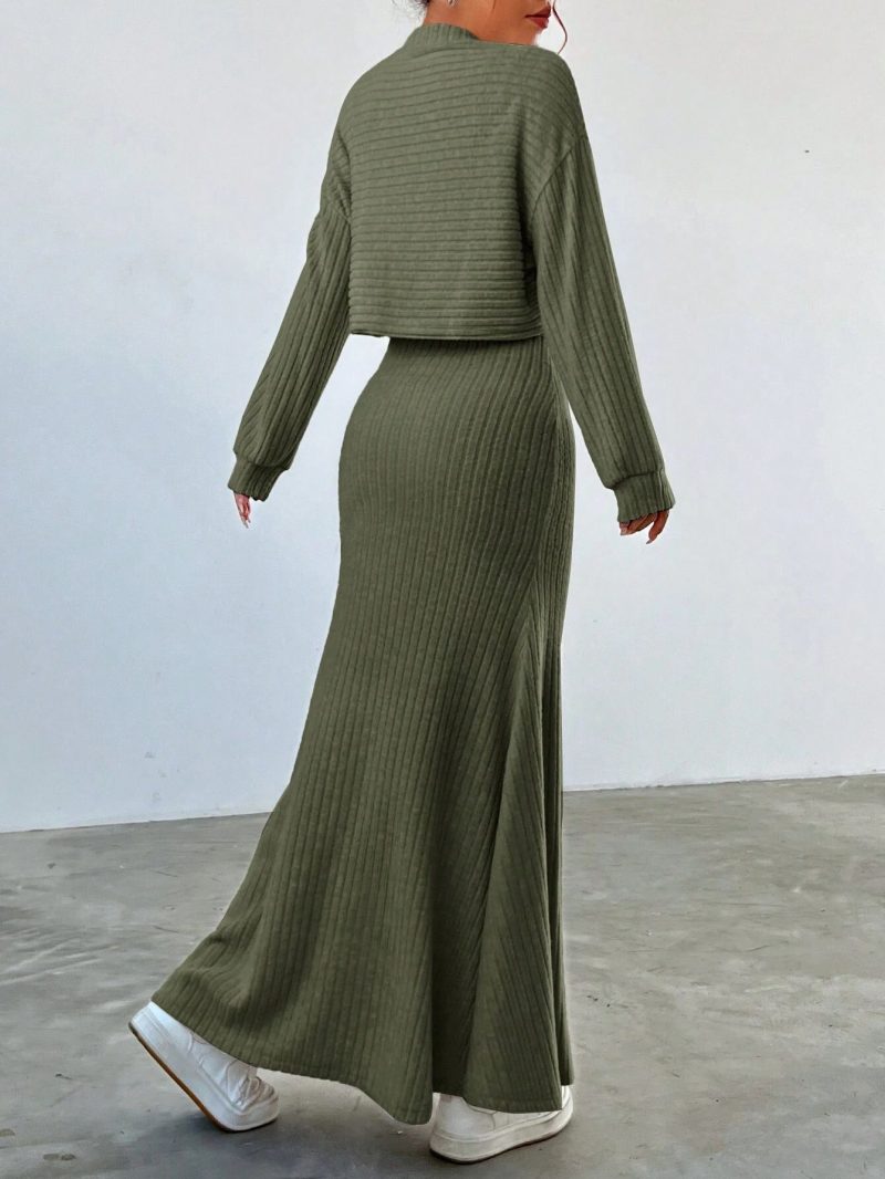 Elegant Women’s Winter Long Sleeve Vest Dress - Image 3