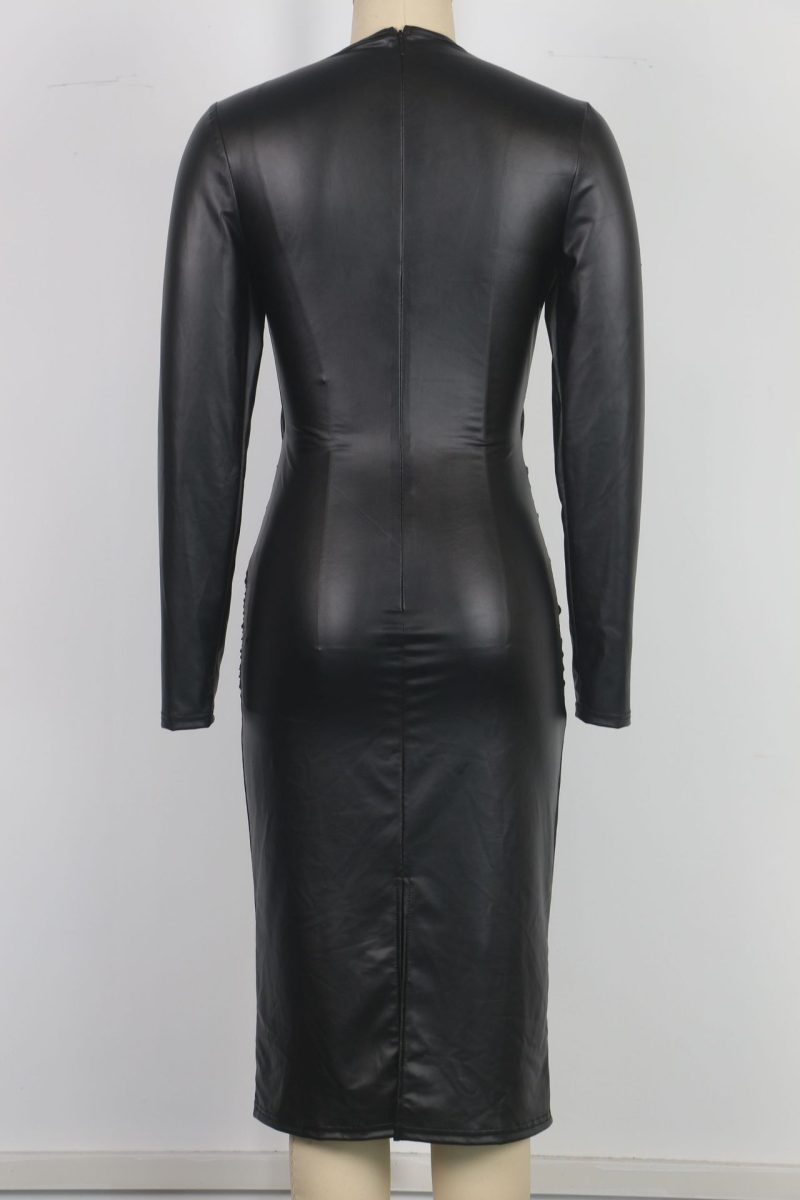 Women’s Slim Fit Long Sleeve High-Waist Dress - Image 4