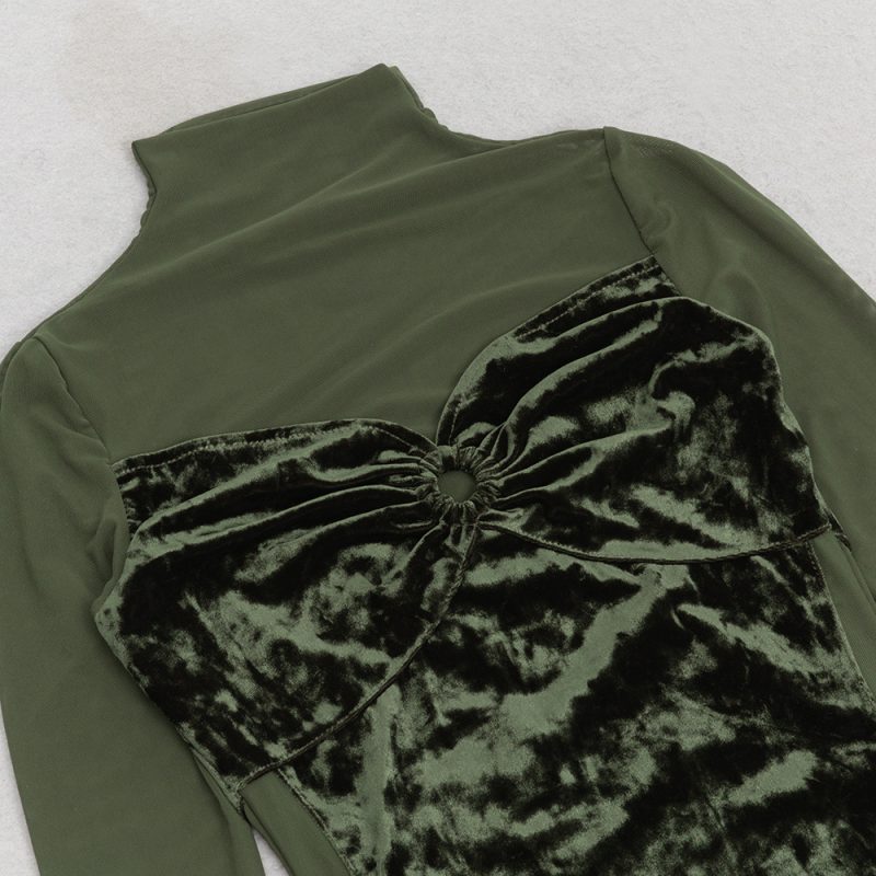 Women’s Summer Velvet Mesh Long Sleeve Fairy Dress - Image 4