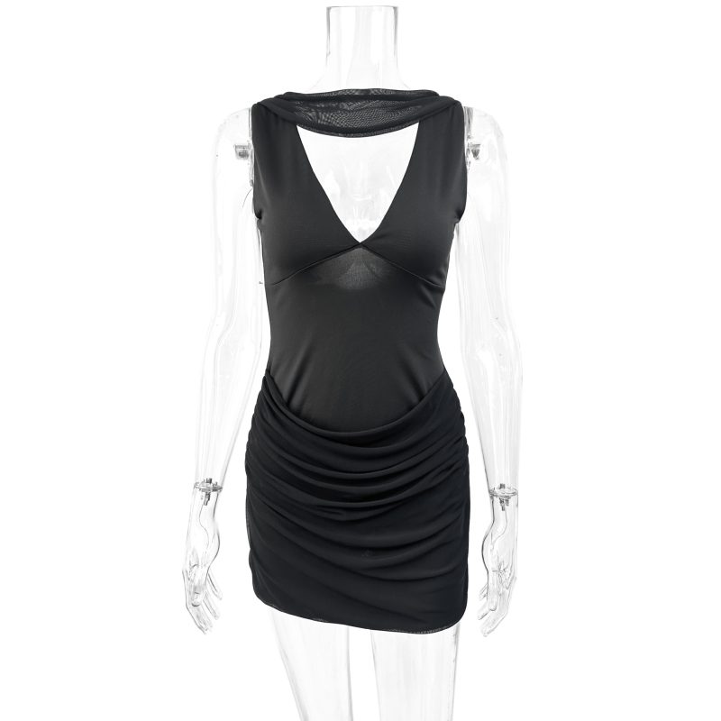 Summer Halter Sleeveless Sheath Dress with Lace-Up - Image 3