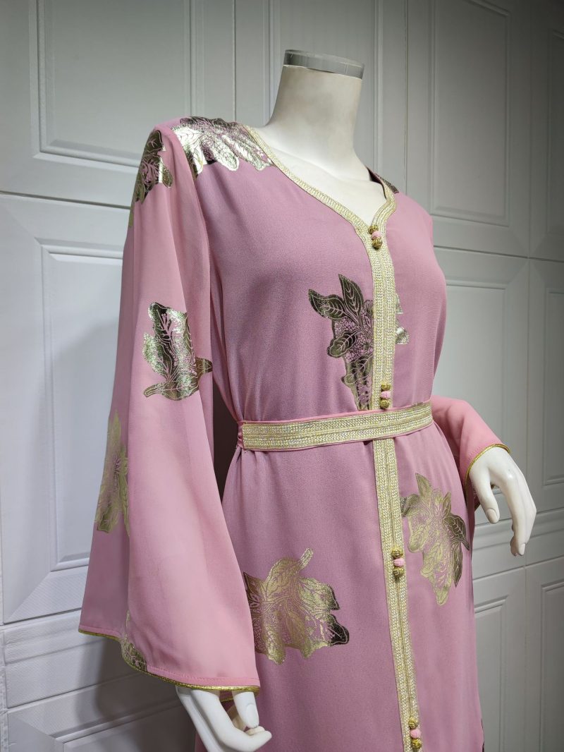 Plus Size Muslim Women’s Bronzing Chiffon Robe - Image 4