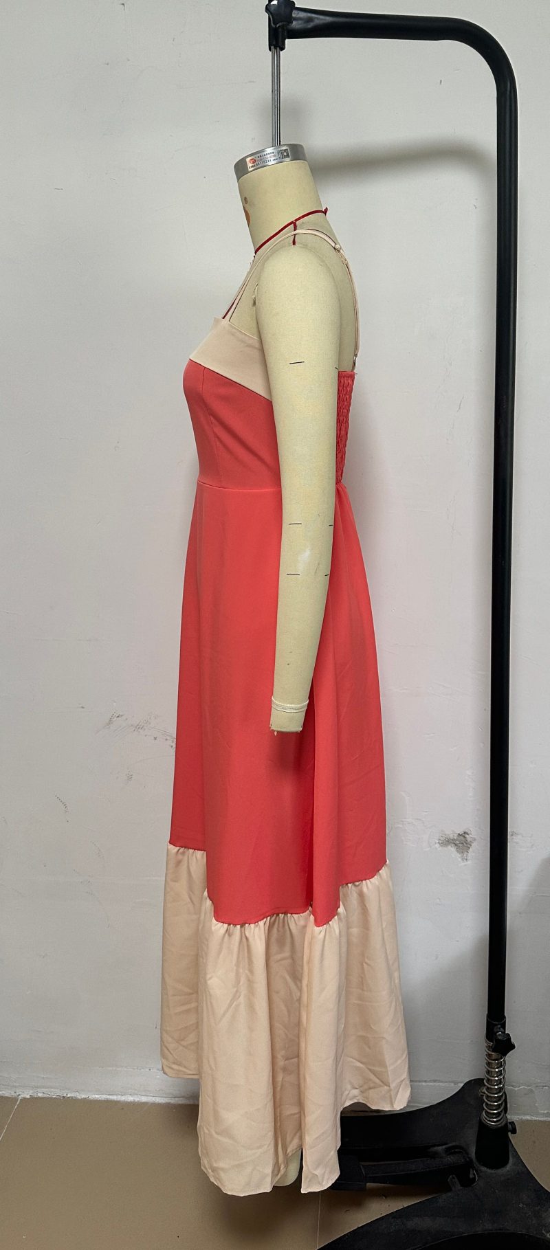 Women’s Summer Colorblock Long Sling Dress - Image 3