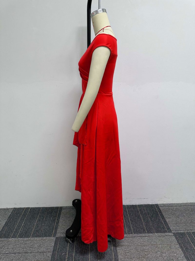 Women’s Off Shoulder Sleeveless Solid Swing Dress - Image 4