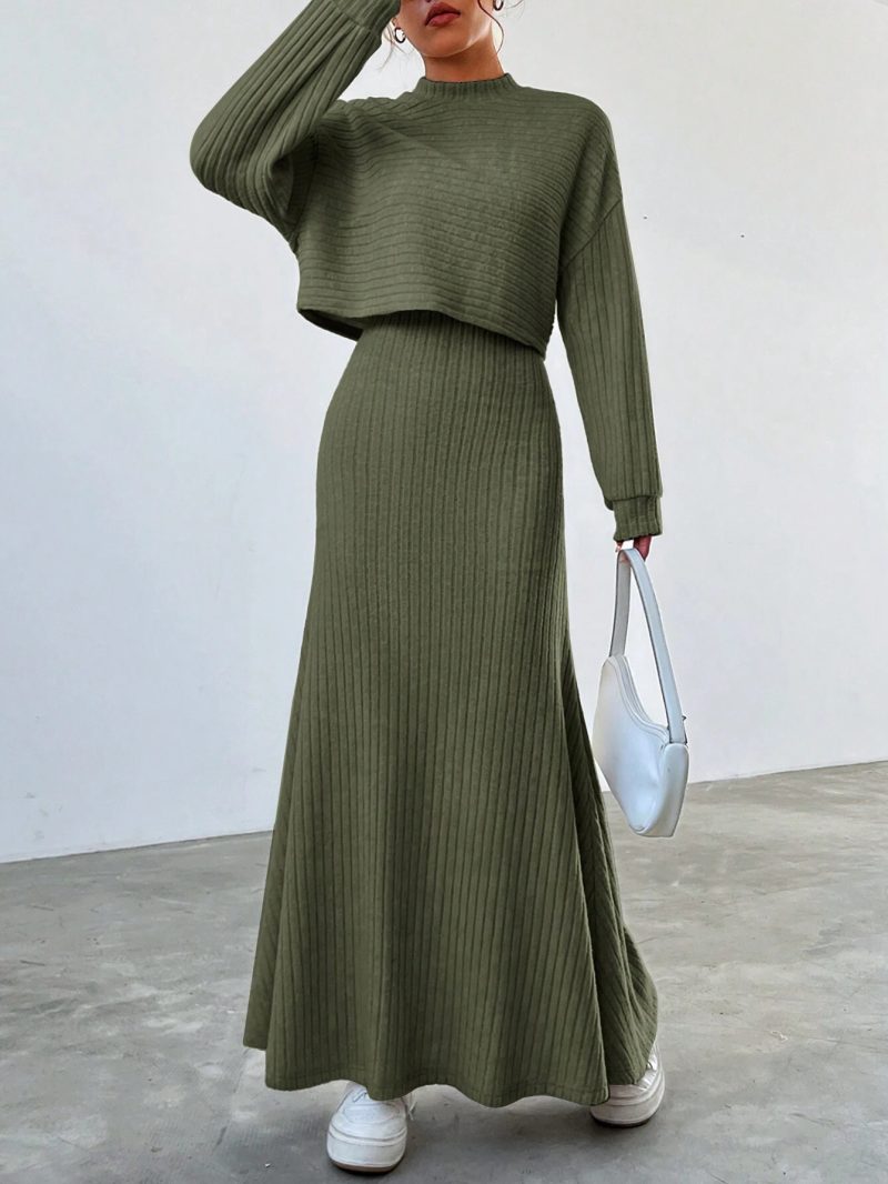 Elegant Women’s Winter Long Sleeve Vest Dress - Image 2