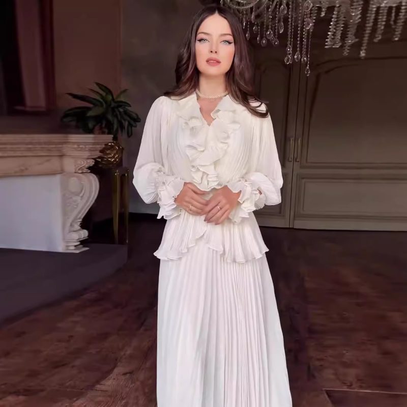 Fall Retro Long Sleeve High Waist Slim Dress
