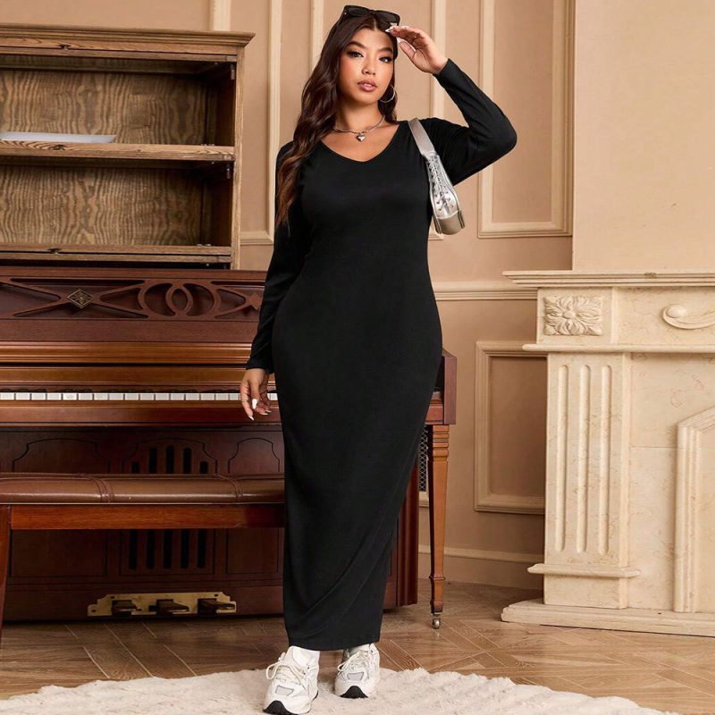 Plus Size Women’s Summer Slim Sheath Dress - Image 4