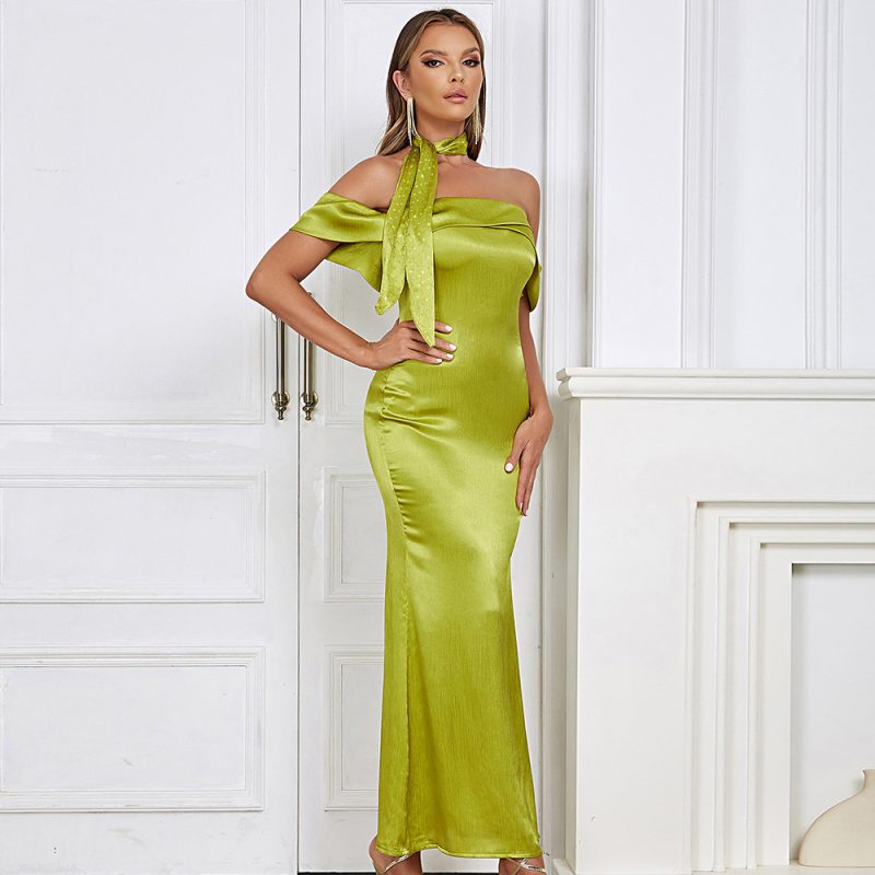 Summer Tube Top Tie Sleeve Casual Dress