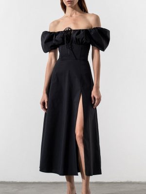 Women’s French Style Puff Sleeve Slim Summer Dress