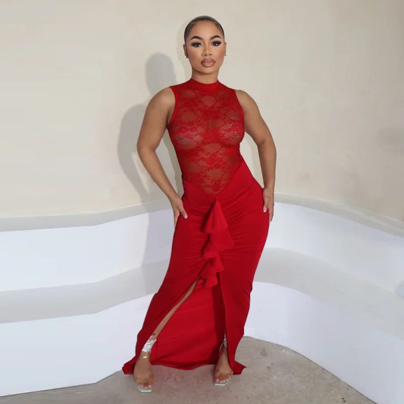 Elegant Lace See Through Fishtail Women’s Dress