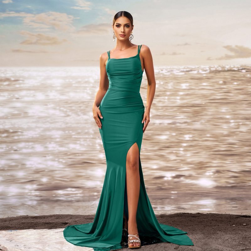 Women’s Off-Shoulder Slim Fishtail Evening Dress