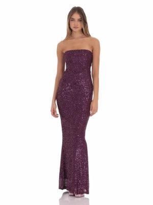 Women’s Sequined Fishtail Nightclub Dress with Bow