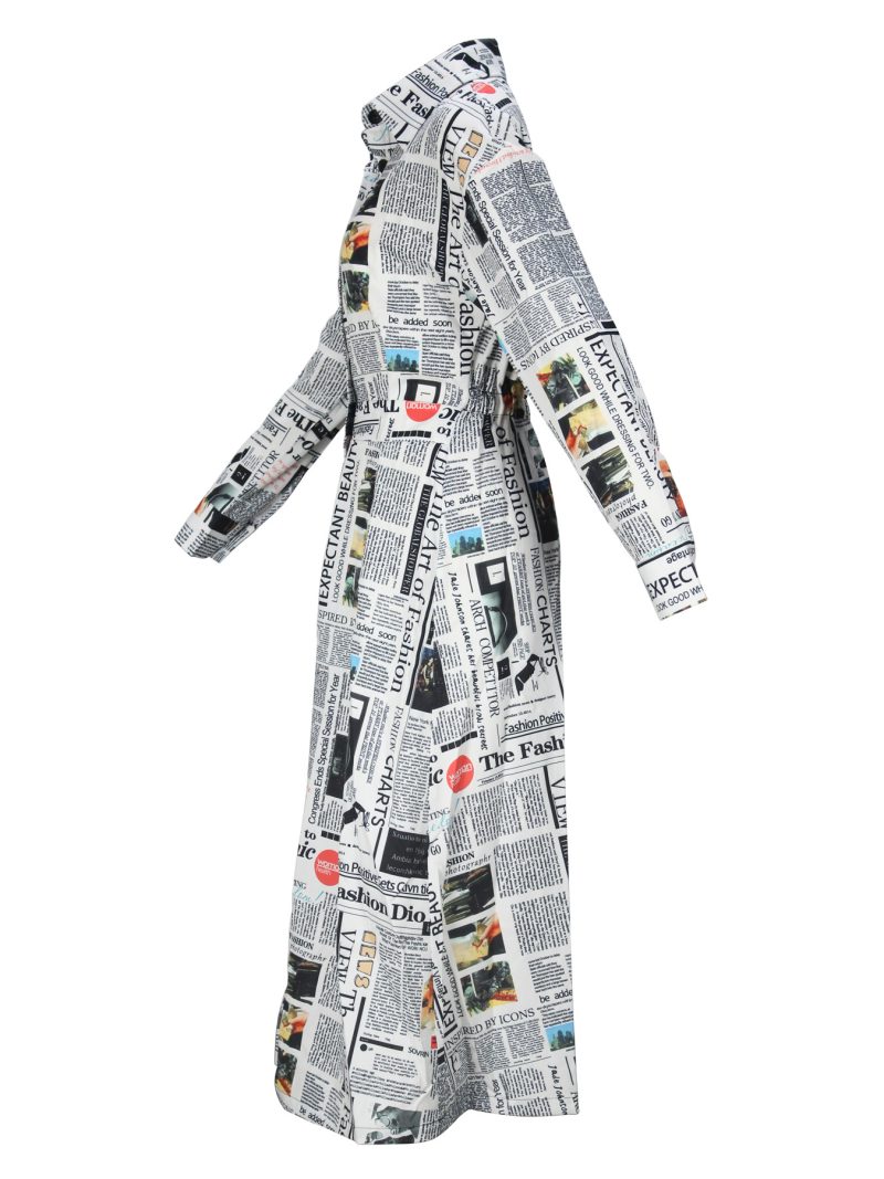Women’s Printed Long Shirt Dress with Split - Image 3