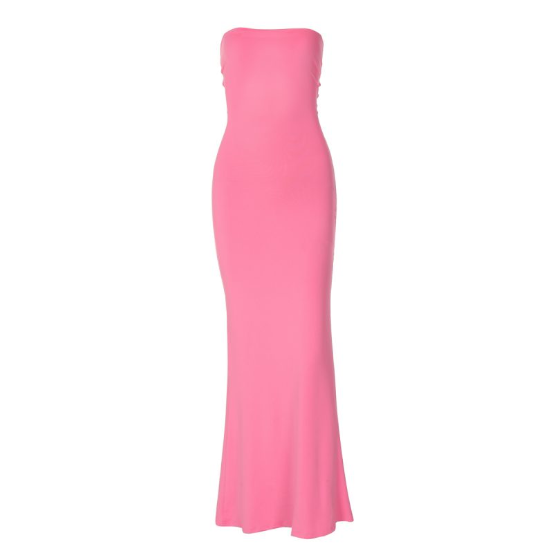 Summer Off Shoulder Backless Lace Up Slim Dress - Image 4