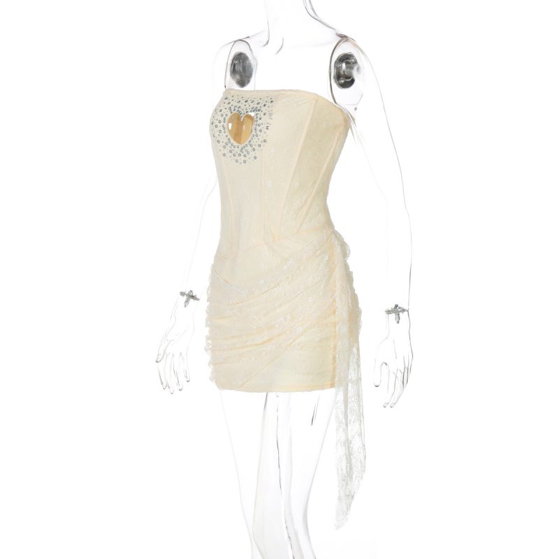 Rhinestone Hollow Out Lace Sheath Dress - Image 4