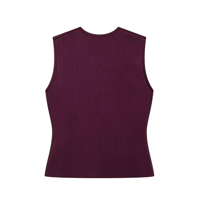 Women’s Wine Red Knitted Skirt Set - Image 7