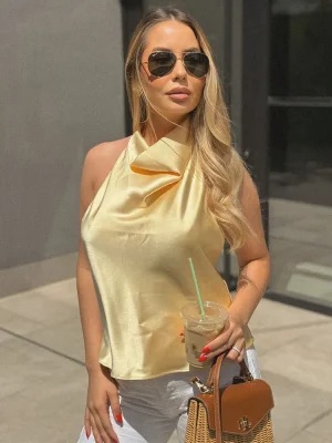 Women’s Satin Halter Top