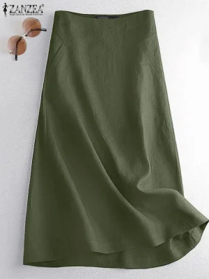 Women’s Vintage High Waist Loose Maxi Skirt