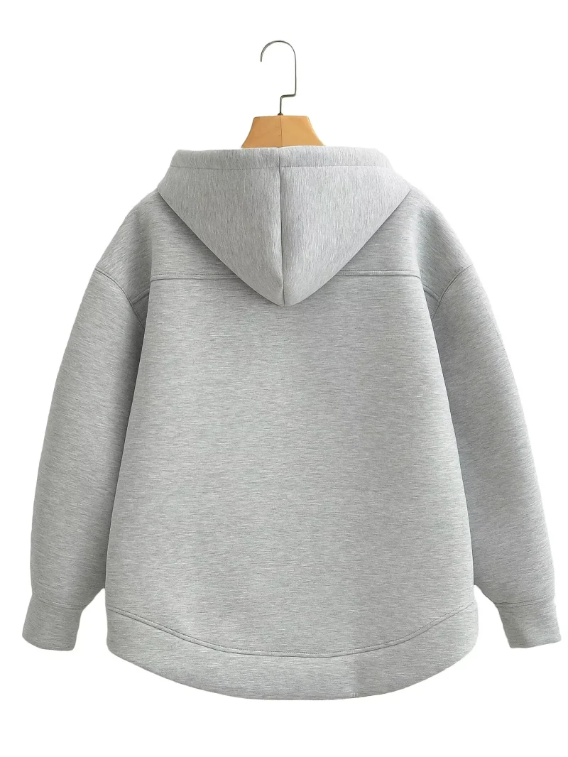 Women’s Gray Hooded Jacket - Image 8