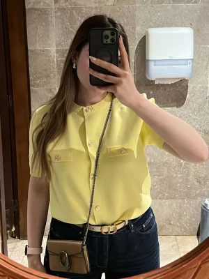 Women Knitted Cropped Short Sleeve Cardigan