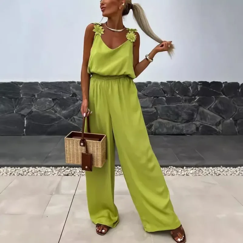 Women’s Casual Sleeveless Pocket Jumpsuit - Image 3