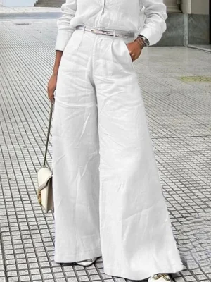 Women’s Cotton Linen Wide Leg Pants