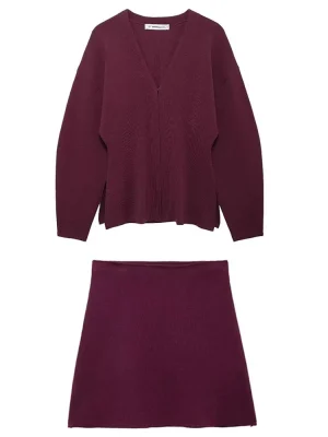 Women’s Elegant Knit Cardigan & Mini Skirt Set