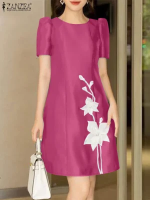 Women’s Satin Floral Dress