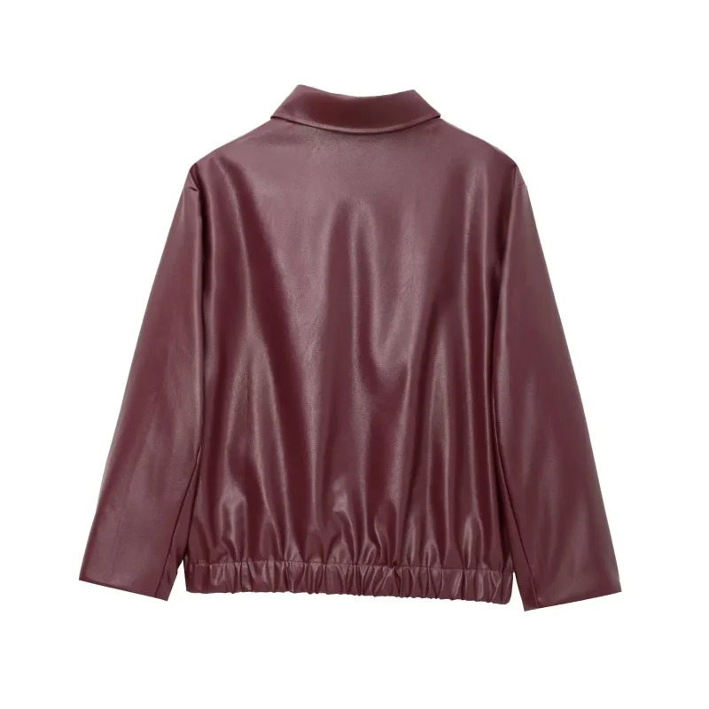 Women’s Vintage PU Leather Jacket - Image 4