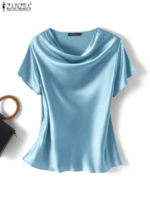 Elegant Satin Summer Blouse