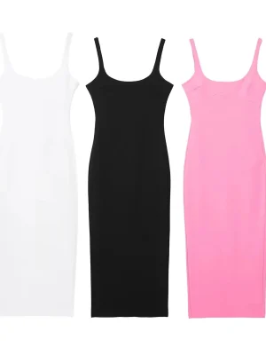 Women’s Spaghetti Strap Backless Midi Dress