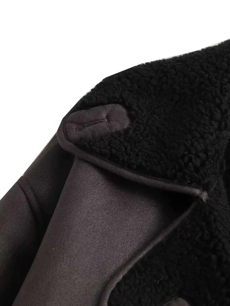 Women’s Warm Faux Leather Jacket - Image 5