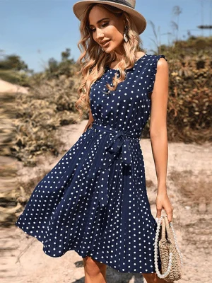 2025 Summer Elegant Polka Dot Midi Dress