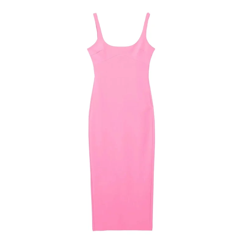 Women’s Spaghetti Strap Backless Midi Dress - Image 3